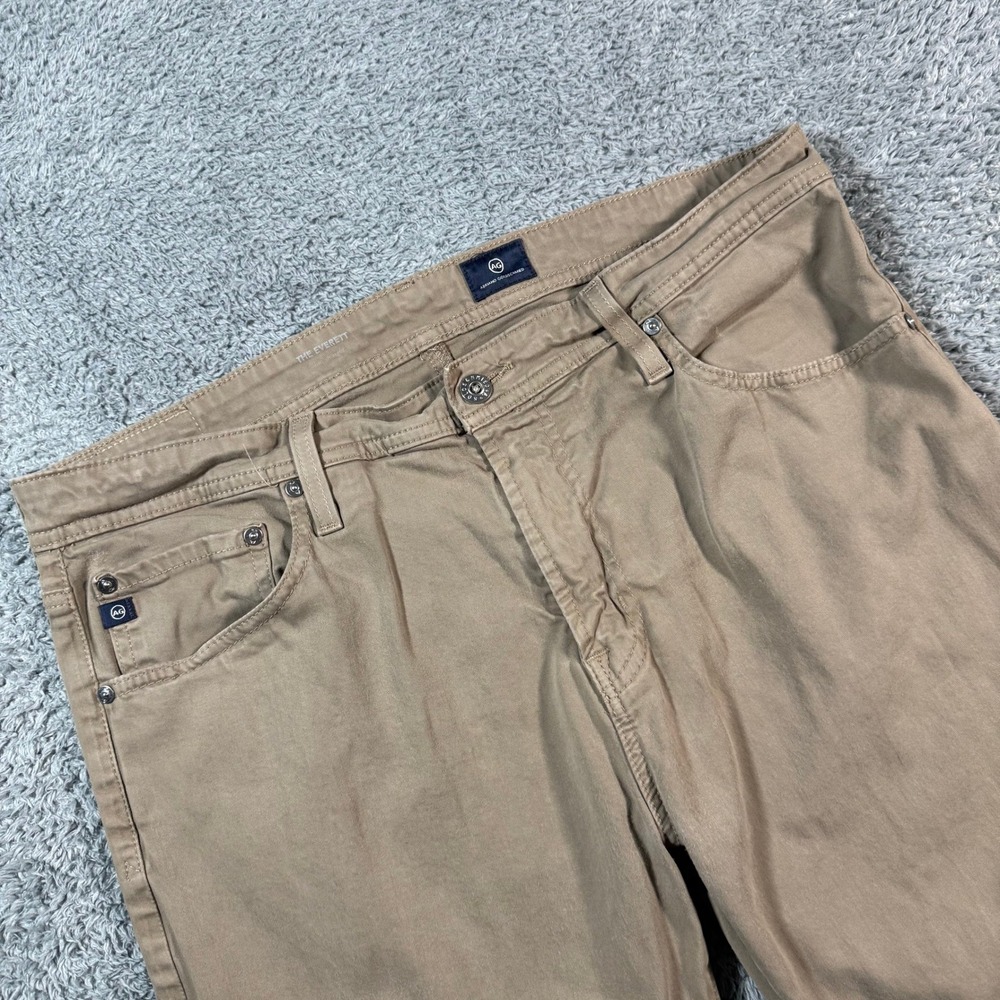 AG Adriano Goldschmied The‎ Everett Pants Mens 36x34 Khaki Slim Straight Stretch